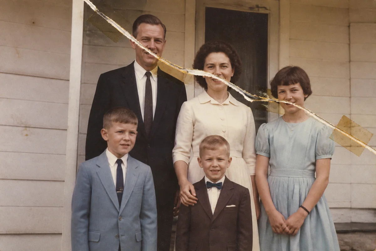 Repair Torn and Ripped Family Photos — before editing